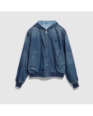 Gucci Reversible Cotton Denim Zip Jacket - Blue