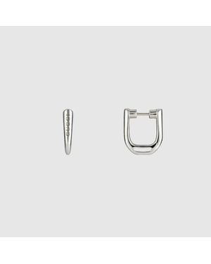 Gucci Orecchini A Cerchio Piccoli Staffa - Metallizzato