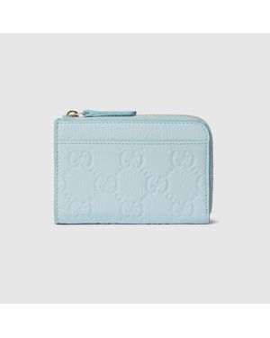 Gucci Gg Emblem Kartenetui Mit Reißverschluss - Blau