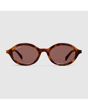 Gucci Sonnenbrille Mit Rundem Rahmen - Braun