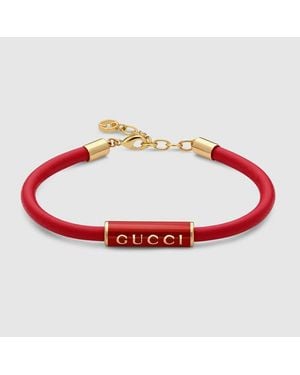 Gucci Pulsera Con Esmalte, Talla - Rojo