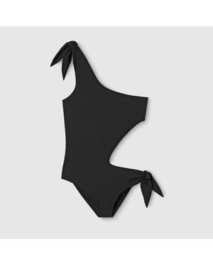Gucci Bañador De Punto Elástico Con Bordado, Talla - Negro