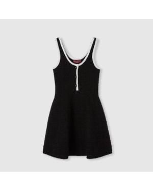 Gucci Tweed Wool Dress With Embroidery, Ready-To-Wear - Black
