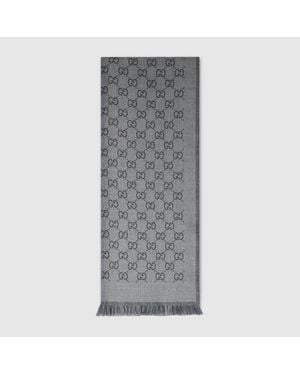 Gucci Écharpe Réversible En Jacquard De Laine - Grau