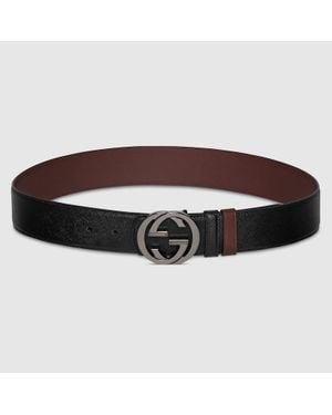 Gucci Wendbarer Gürtel Mit Gg Schnalle - Braun