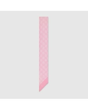 Gucci Band Aus Seidenchiffon Mit Print - Pink