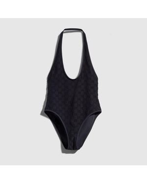 Gucci Gg Stretch Jersey Bodysuit, Size L, Ready-To-Wear - Blue