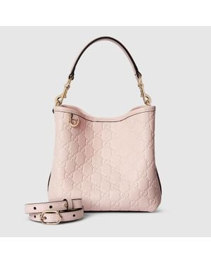 Gucci Bolso Bombonera Gg Emblem Tamaño Pequeño - Rosa