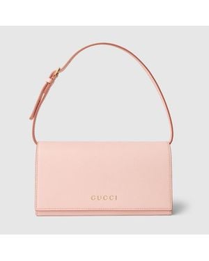 Gucci Mini Pouch With Lettering - Pink