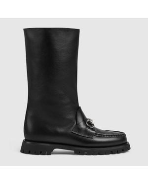 Gucci Bota Con Horsebit Para Mujer, Talla - Negro