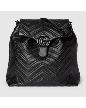 Gucci Mittelgroßer Gg Marmont Rucksack - Schwarz