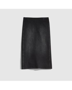 Gucci Stretch Cotton Denim Midi Skirt - Black