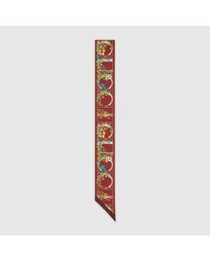 Gucci Printed Silk Twill Ribbon - Red