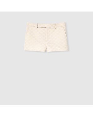 Gucci Gg Cotton Gabardine Shorts - White