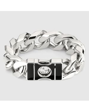Gucci Pulsera Cadena Interlocking Con Hebilla, Talla - Metálico