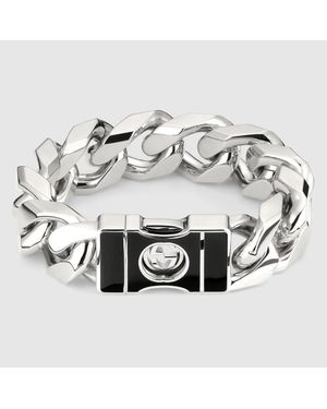 Gucci Pulsera Cadena Interlocking Con Hebilla, Talla - Metálico