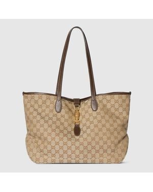 Gucci Jackie Medium Tote Bag, Gg Canvas - Natural