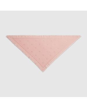 Gucci Double G Silk Wool Shawl, Wool - Pink