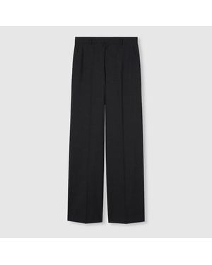 Gucci Wool Trousers With Logo, Size 38 It, Ready-To-Wear - Black