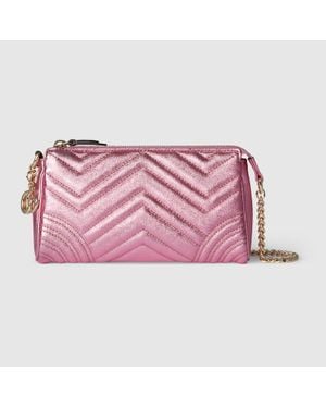 Gucci Kleine Gg Marmont Schultertasche - Pink