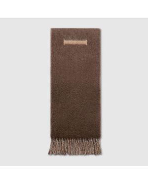 Gucci Alpaca Wool Jacquard Scarf, Wool - Brown