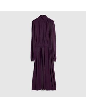 Gucci Light Viscose Crêpe Jersey Dress - Purple