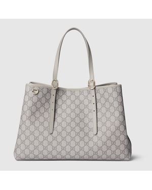 Gucci Gg Emblem Large Tote Bag, Gg Canvas - Grey