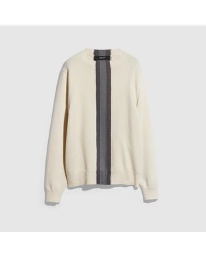 Gucci Knit Wool Jumper With Muted Web, Size Xxl, Ready-To-Wear - White