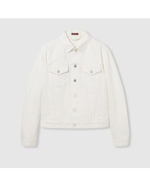 Gucci Jacke Aus Denim Mit Webkante, Größe - Weiß