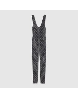 Gucci Gg Crystal Embroidered Jumpsuit, Ready-To-Wear - Grey