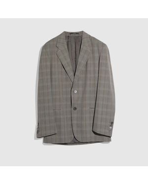 Gucci Prince Of Wales Wool Jacket, Size 56 It, Ready-To-Wear - Grey