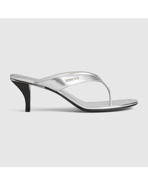 Gucci Sandalia De Dedo Vittoria Para Mujer, Talla - Blanco