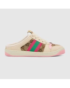 Gucci Screener Mule, Gg Canvas - Pink