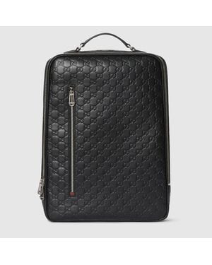 Gucci Gg Emblem Medium Backpack - Black
