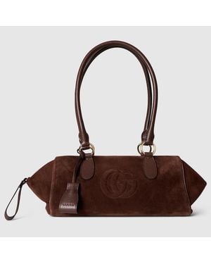 Gucci Medium Boston Bag With Double G Detail - Brown