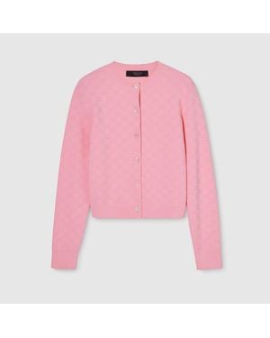 Gucci Gg Fine Fabric Jacquard Cardigan - Pink