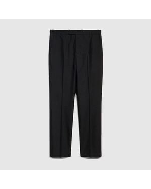 Gucci Wool Trousers With Fil Coupé - Black