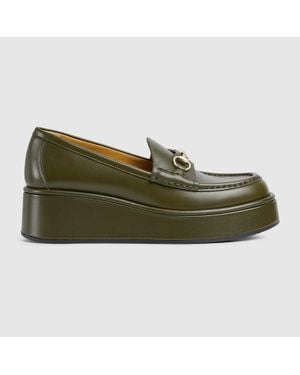 Gucci Mocassino Donna Con Plateau E Morsetto, Taglia - Verde