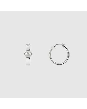 Gucci Orecchini A Cerchio Interlocking - Metallizzato