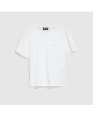 Gucci Cotton Jersey T-Shirt With Embroidery, Size Xl, Ready-To-Wear - White