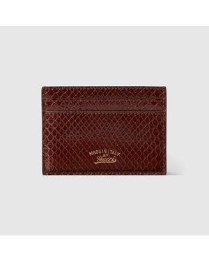 Gucci Tarjetero Lira De Pitón - Rojo