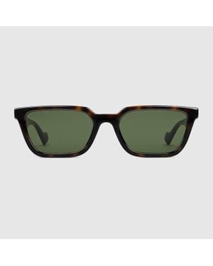 Gucci Rectangular-Frame Sunglases - Green