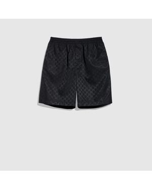 Gucci Gg Cotton Faille Shorts, Size 50, Ready-To-Wear - Black