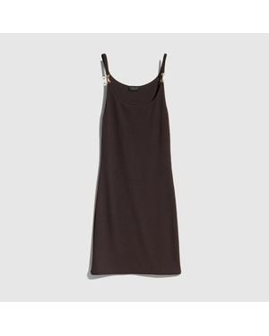 Gucci Viscose Crêpe Jersey Dress With Horsebit - Brown