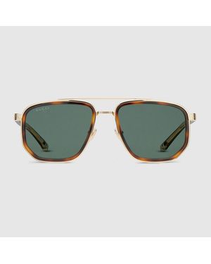 Gucci Navigator Frame Sunglasses - Brown