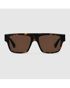 Gucci Sonnenbrille Mit Rechteckigem Rahmen - Braun