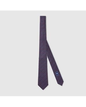 Gucci Gg Silk Tie - Purple