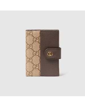 Gucci Bi-colour Gg Marmont Card Case - Natural
