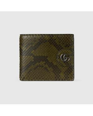 Gucci Cartera Con Dos Pliegues De Pitón - Verde