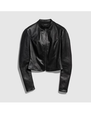 Gucci Lightweight Stretch Leather Jacket, Size 42 It, Ready-To-Wear - Black